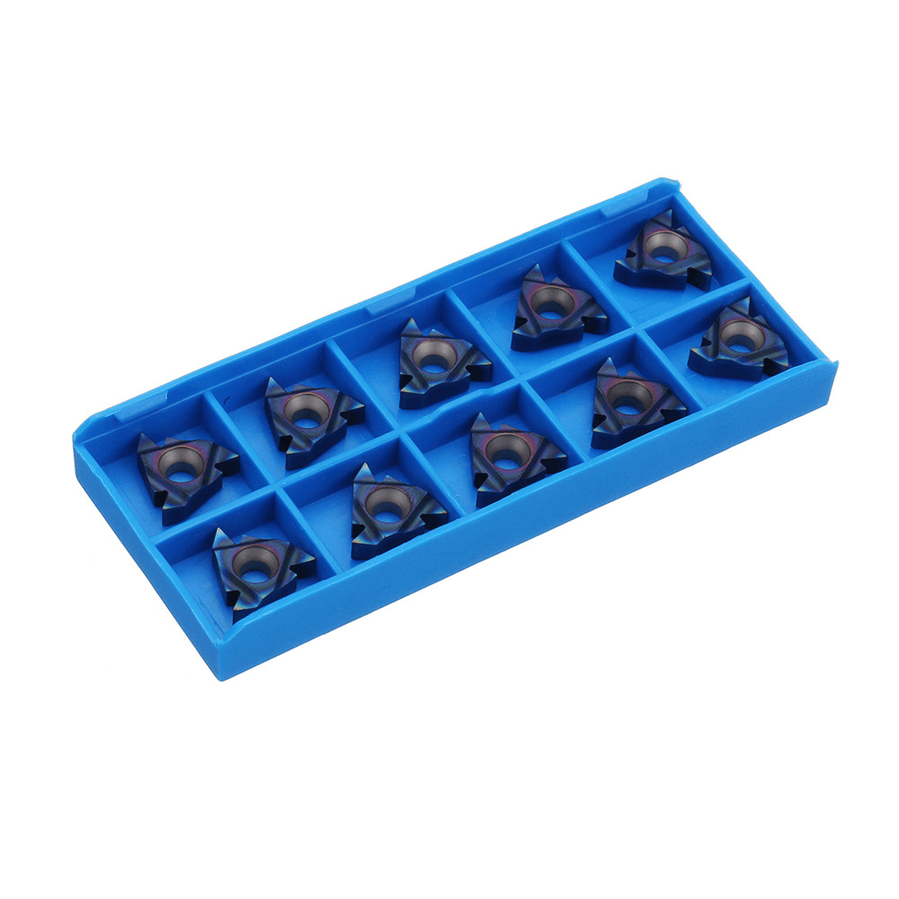 Drillpro 10Pcs HRC45 Blue Nano 16ER AG60 Carbide Insert External Threading Insert - MRSLM