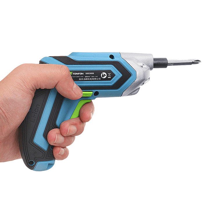 Tonfon 3.6V Cordless Electric Screwdriver USB Rechargable Power Screw Driver with Screw Bits - MRSLM