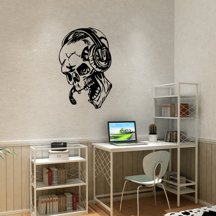 Hallowen Skull Head Showcase Glass Window Decor Wall Sticker Party House Home Decoration Creative Decal DIY Mural Wall Art Sticker - MRSLM