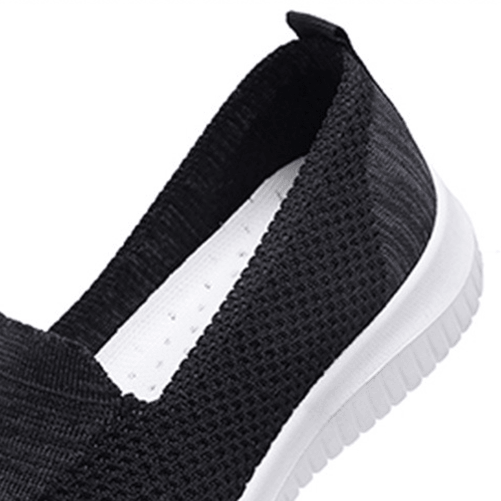 Women Comfortable Mesh Slip on Pattern Sport Walking Shoes - MRSLM