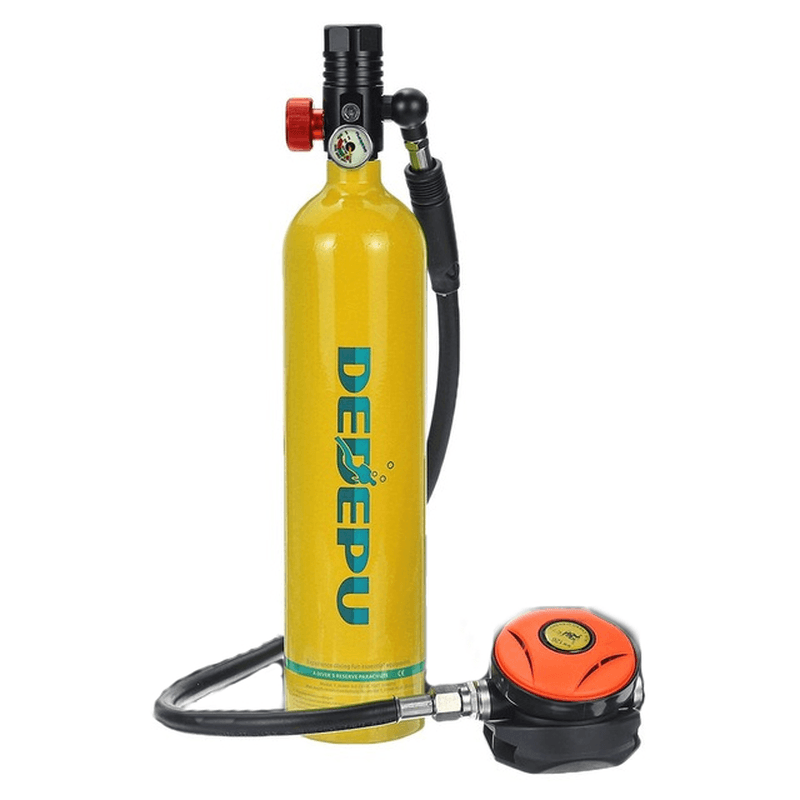 DEDEPU 1L Diving Scuba Tank 3000PSI Oxygen Cylinder Underwater Respirator Diving Tank Divers Spare Oxygen Equipment - MRSLM