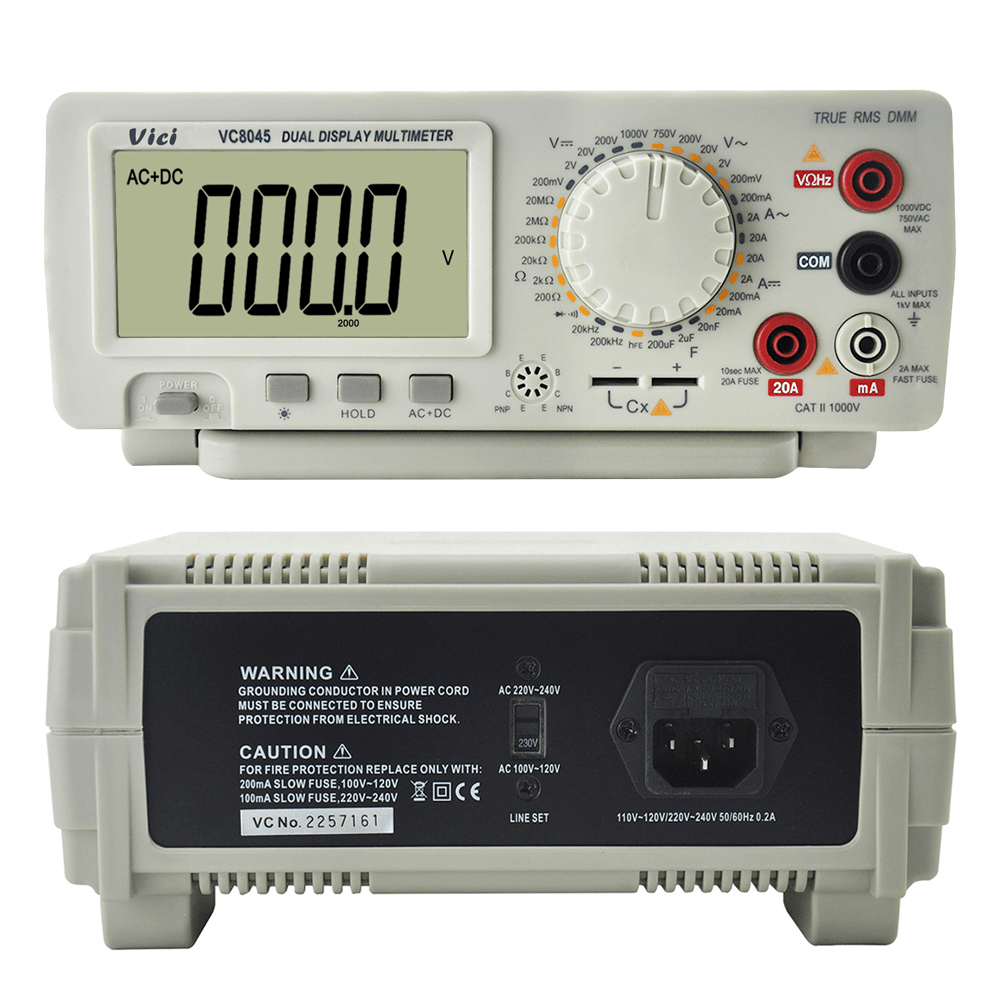 VC8045 High Precison Digital Multimeter Bench Top 4 1/2 True RMS DCV/ACV/DCA/ACA DKTD0122 Precision Desktop Multimeter - MRSLM