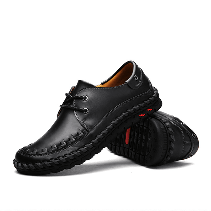 Lace up Leather Outdoor Oxfords Soft Sole Business Formal Shoes - MRSLM