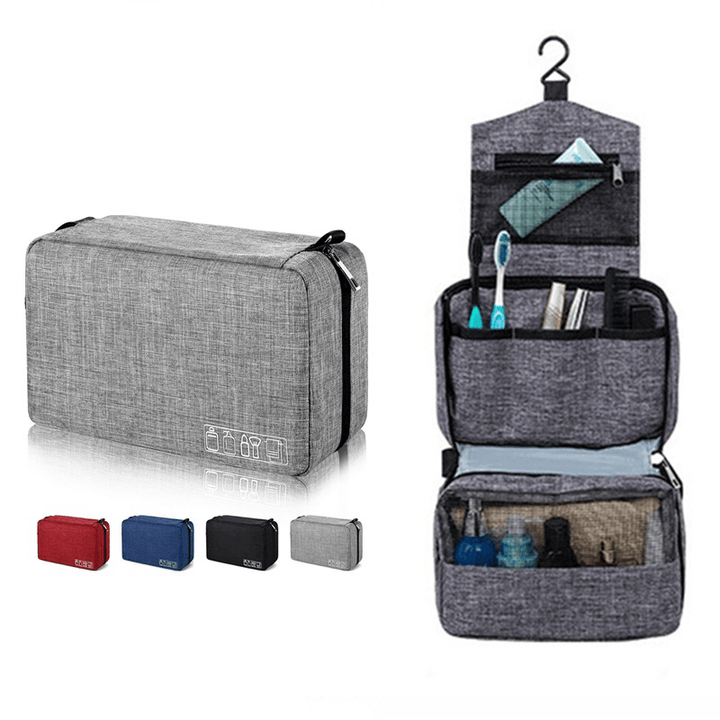 Mens Women Toiletry Wash Bag Hanging Travel Cosmetics Storage Kit Waterproof Organizer Bag for Outdoor - MRSLM