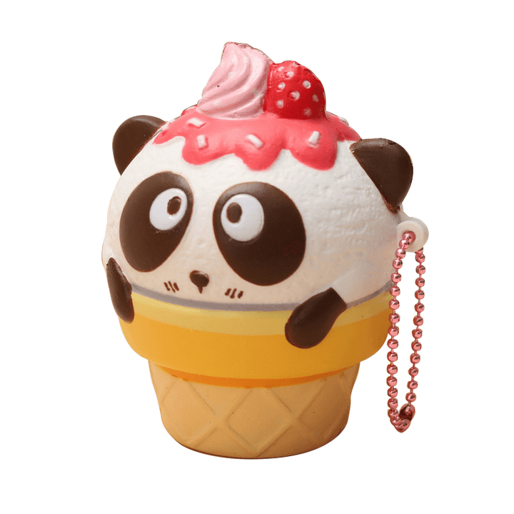 10PCS Wholesale Squishyfun Cute Panda Cream Super Slow Rising Squishy Original Packing Ball Chain Kid Toy - MRSLM