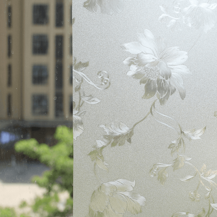 78.7In Flower 3D Window Glass Films Frosted Solid Color Home Privacy Glass Stick - MRSLM