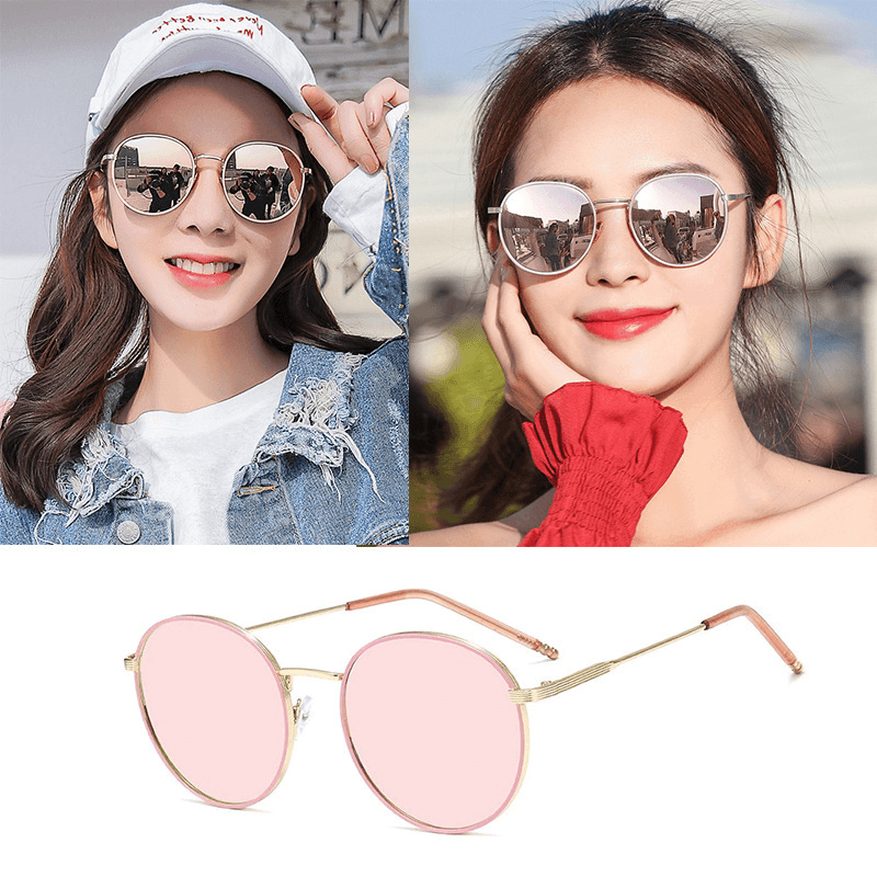 Sunglasses Female Fashion round Frame Street Shot - MRSLM