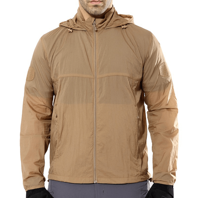 Mens Tactical Skin Outdoor Skin Jacket Lightweight Thin Wind - MRSLM