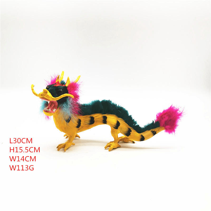 Simulation Animal Series Feather Zodiac Dragon Doll - MRSLM