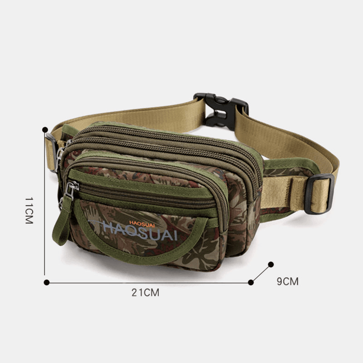 Men Waterproof Multi-Pocket Camouflage Outdoor Chest Bag Belt Bag Sling Bag - MRSLM