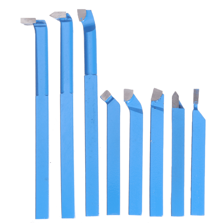 8Pcs Welding CNC Lathe Cutting Tool 8Mm/10Mm/12Mm Carbide Turning Tool Set with Wooden Box - MRSLM