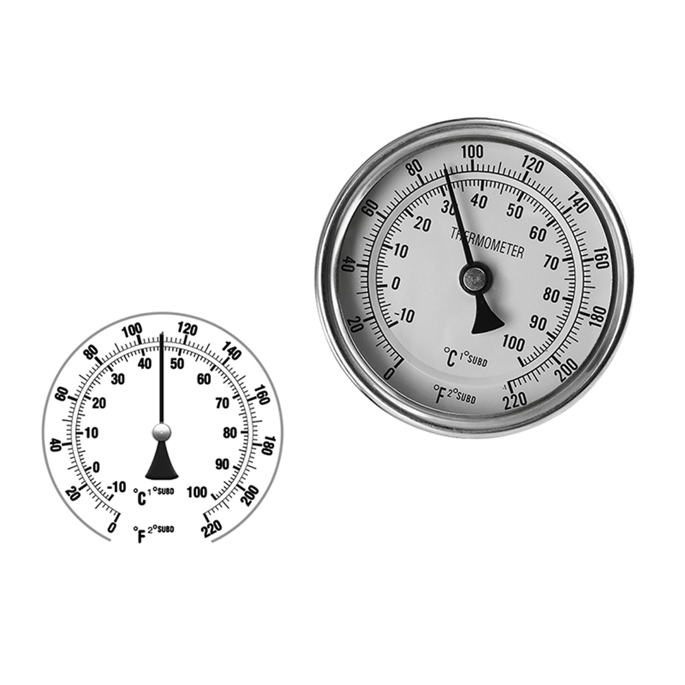 Homebrewing Beer Brewing Wine Thermometer Weldless Bi-Metal Thermometer Kit 3"Face & 2"Probe 1/2"MNPT 0~220F Degree Homebrew Kettle - MRSLM