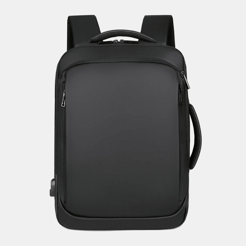 Men Dacron 15.6 Inch USB Charging Multi-Pocket Business Laptop Bag Backpack - MRSLM