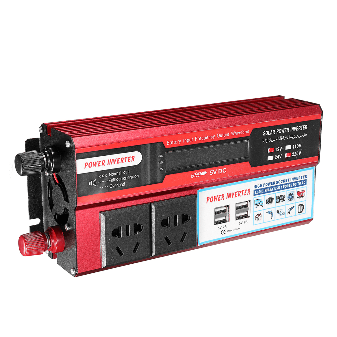 500W DC 12V/24V to AC 110V/220V Modified Sine Wave Power Inverter 4 USB - MRSLM