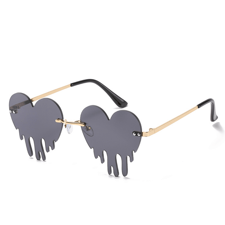 Women'S Personality Rimless Love Tears Sunglasses - MRSLM