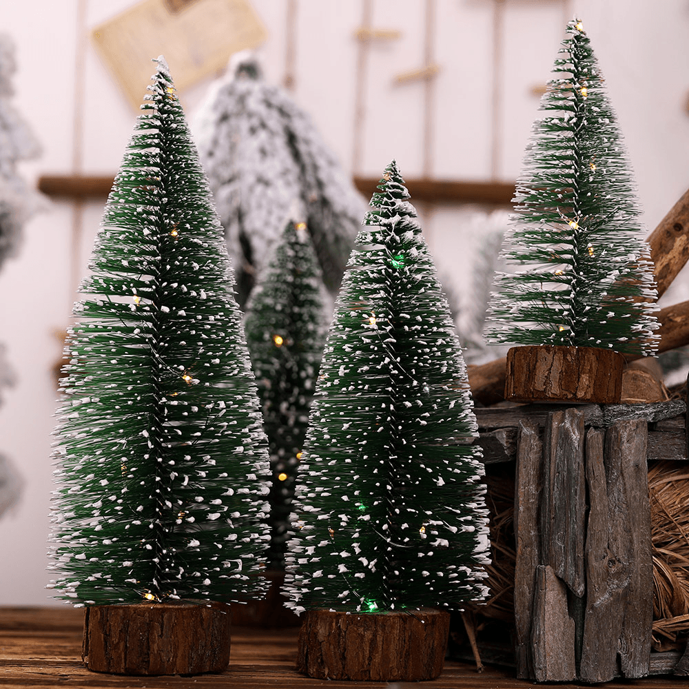 Christmas Tree Ornament Pine Needle Tree with Lights Party Table Desktop Christmas Decorations for Home Gift Christmas Present - MRSLM