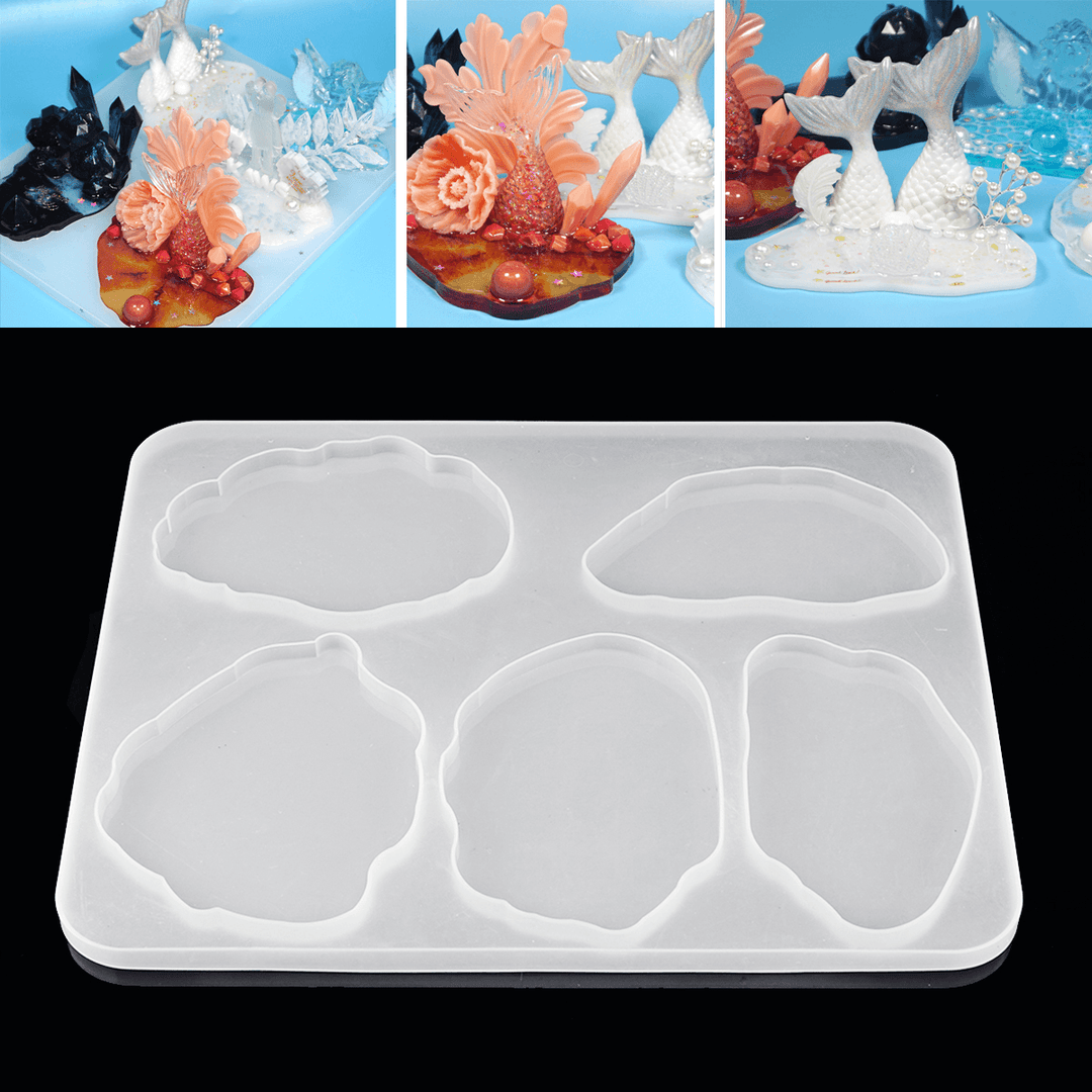 Agate Resin Casting Mold Silicone Making Epoxy Mould Craft DIY Clay Tool - MRSLM