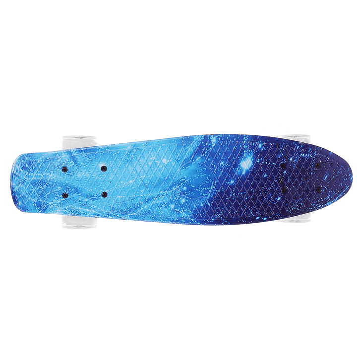 22" Junior Youth Skateboard Mini Standard Skate Board with High Rebound LED Flashing PU Wheels Long Board Gift for Beginners Gift for Children Adults - MRSLM