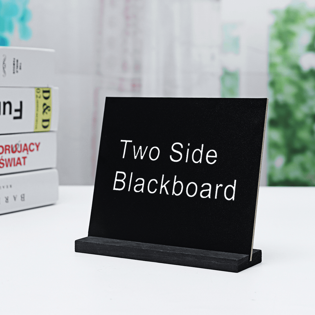 Blackboard Double Side Rustic Sign Message Board Cafe School with Base Stands - MRSLM