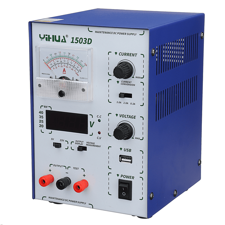 YIHUA 1503D 15V 3A 110V/220V Precision Variable Dual Digital DC Power Supply Lab Test - MRSLM