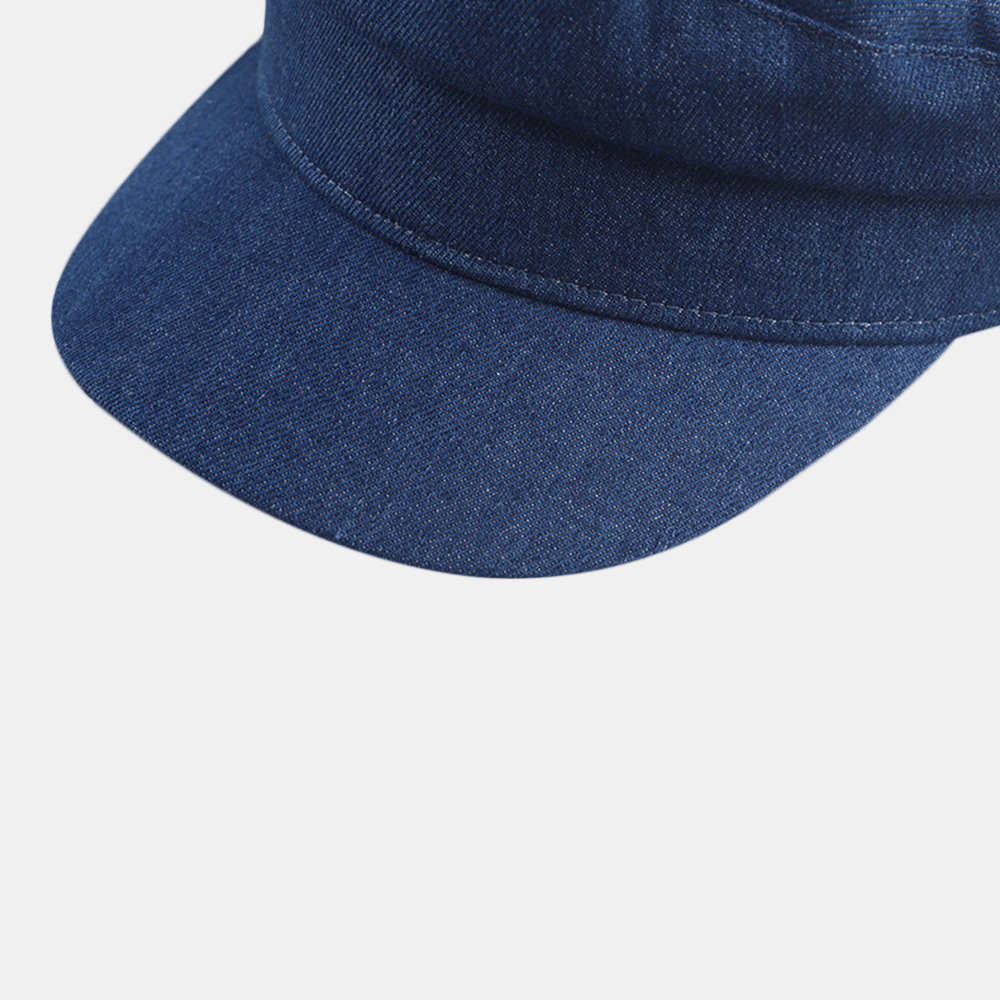 Denim Mesh Navy Cap Peak Cap Flat Hats Wild England Military Hat Captain Caps Navy Caps - MRSLM