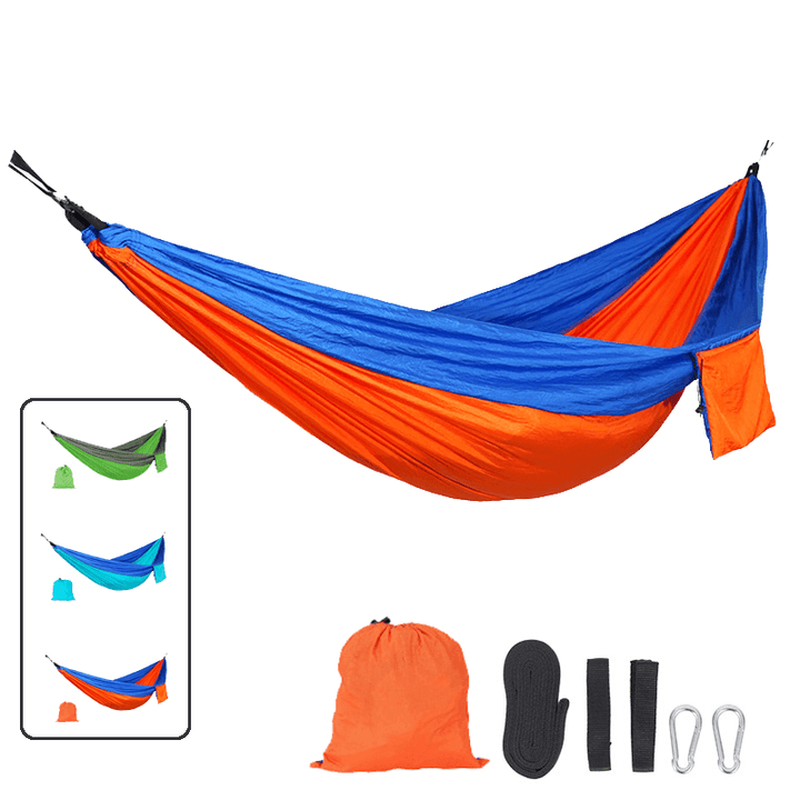 Outdoor Hanging Camping Hammocks Portable Lightweight Parachute Nylon Hiking Hammock for Backpacking Travel Max Load 150KG - MRSLM