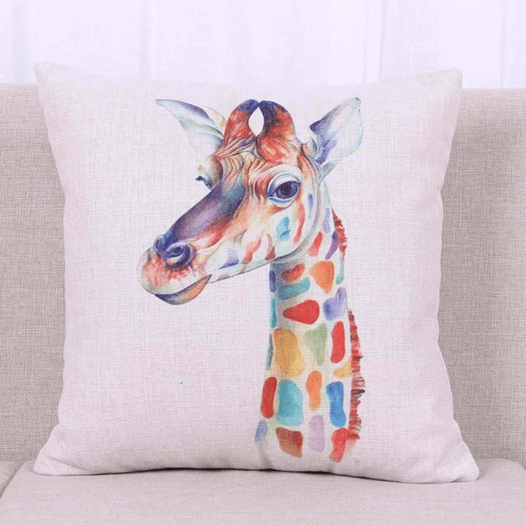 Fashion Animal Cotton Linen Throw Pillow Case Waist Cushion Cover Home Sofa Car Decor - MRSLM