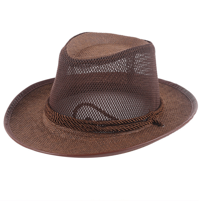 Outdoor Straw Hat Male Summer Seaside Beach Hat Western Cowboy Hat - MRSLM