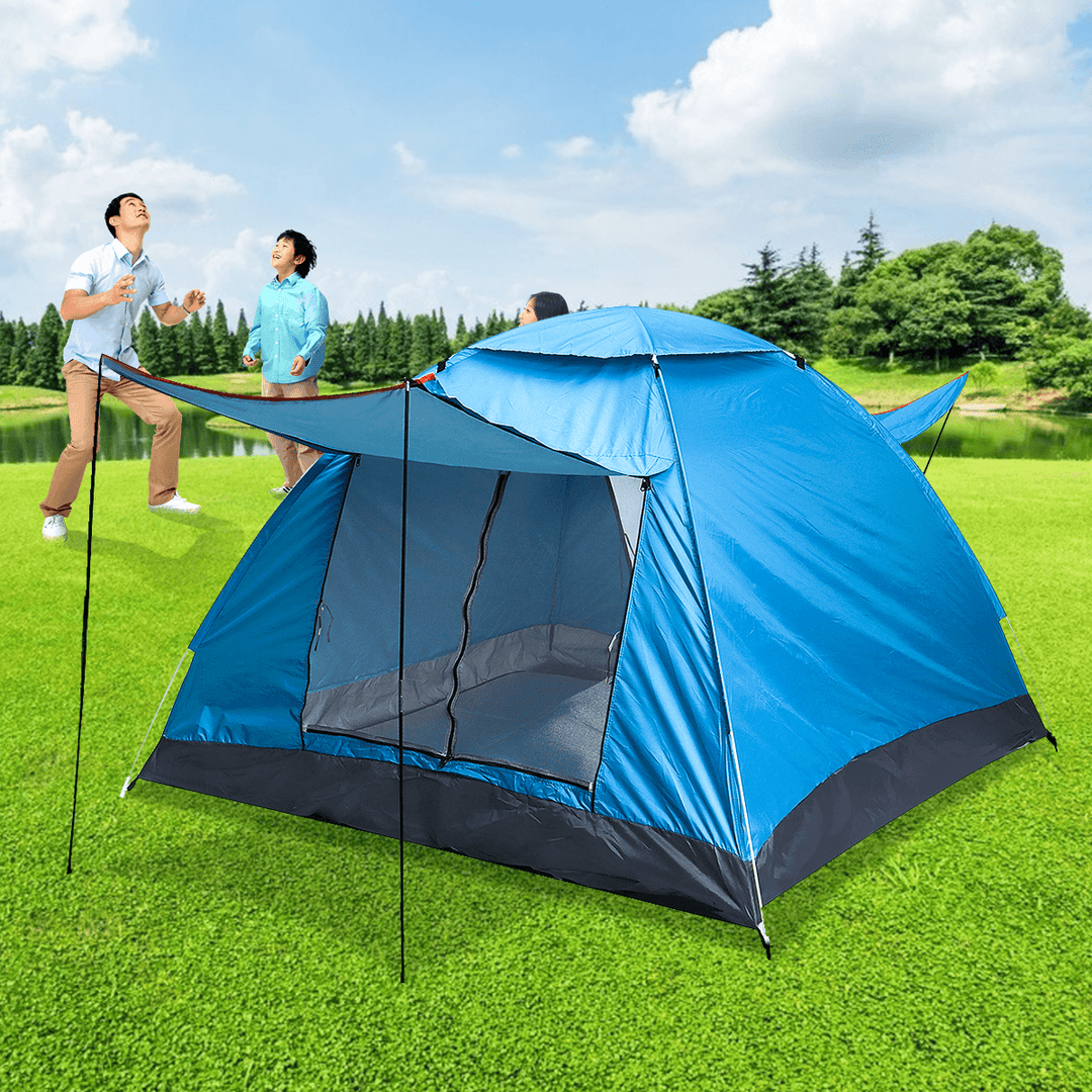 3-4 Person Automatic Camping Tent Portable Waterproof Sunshade Canopy Beach Travel with Moisture-Proof Mat - MRSLM