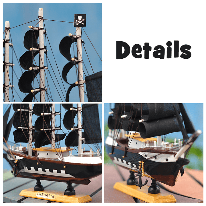 DIY Assembly Pirate Ship Assembly Model Wooden Sailing Boat Scale Decorations - MRSLM