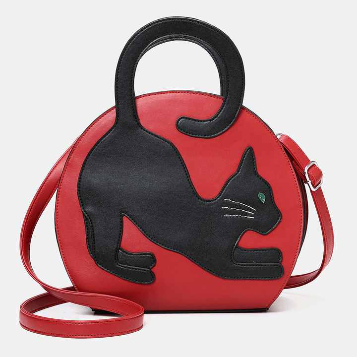 Women Cute Cat Pattern Expandable Handbag Crossbody Bag Fashion Bag - MRSLM