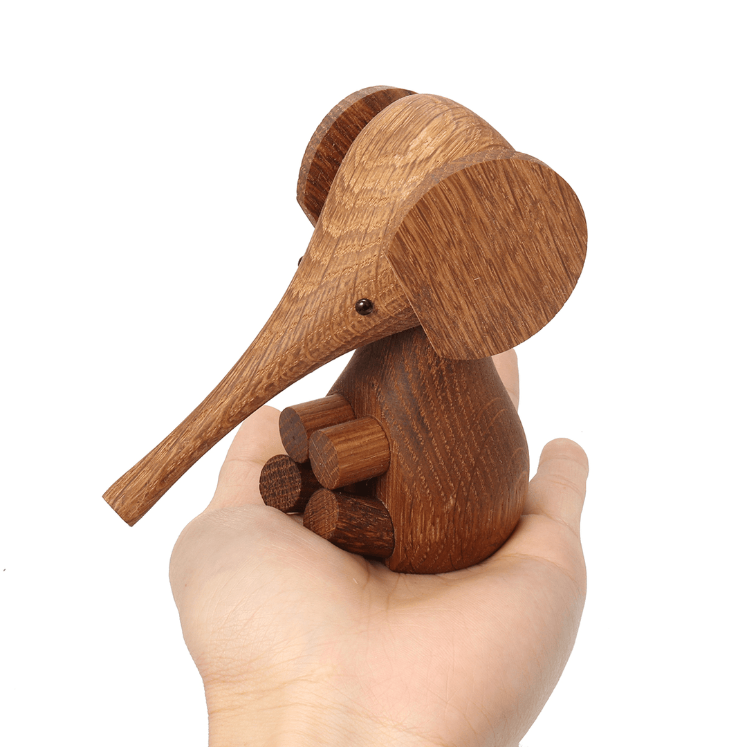 Adjustable Handicraft Elephant Wooden Animal Doll Smooth Surface Home Decorations Gift - MRSLM