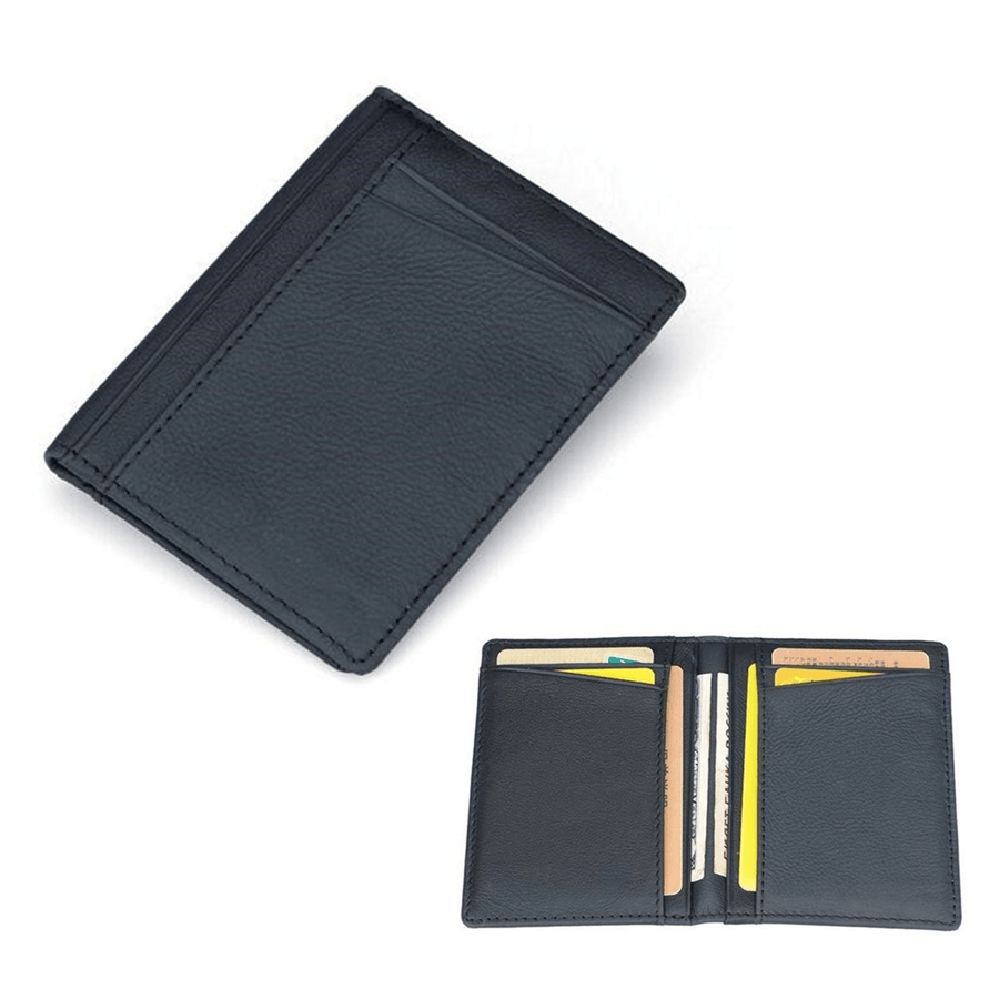 PU Leather Slim Thin Credit Card Holder Mini Money Wallet Men ID Case Wallet - MRSLM