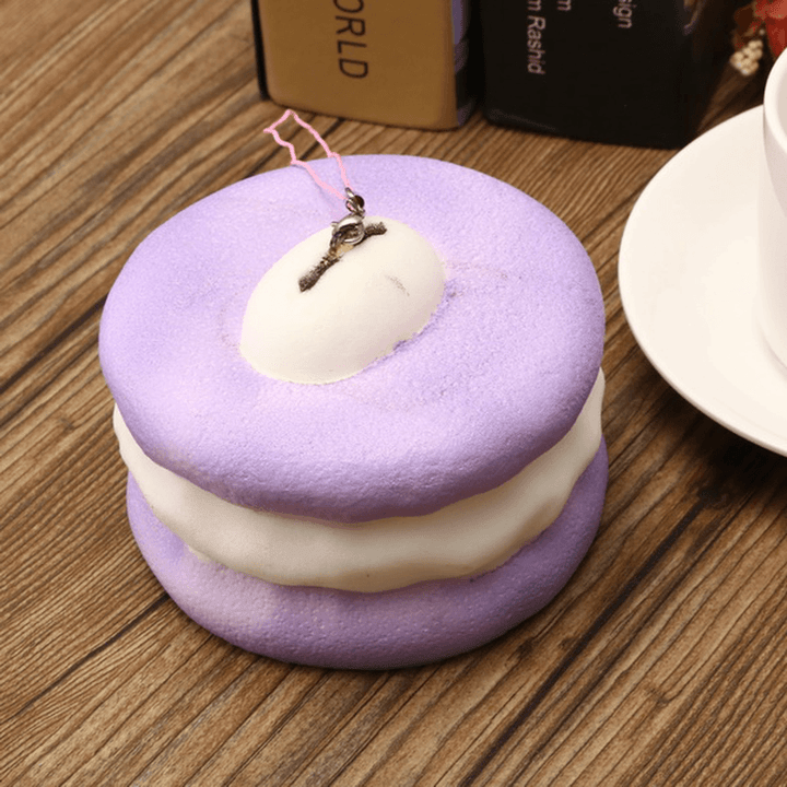 Squishy Macaroon 10Cm Slow Rising Dessert Sweet Collection Phone Bag Strap Decor Gift Toy - MRSLM