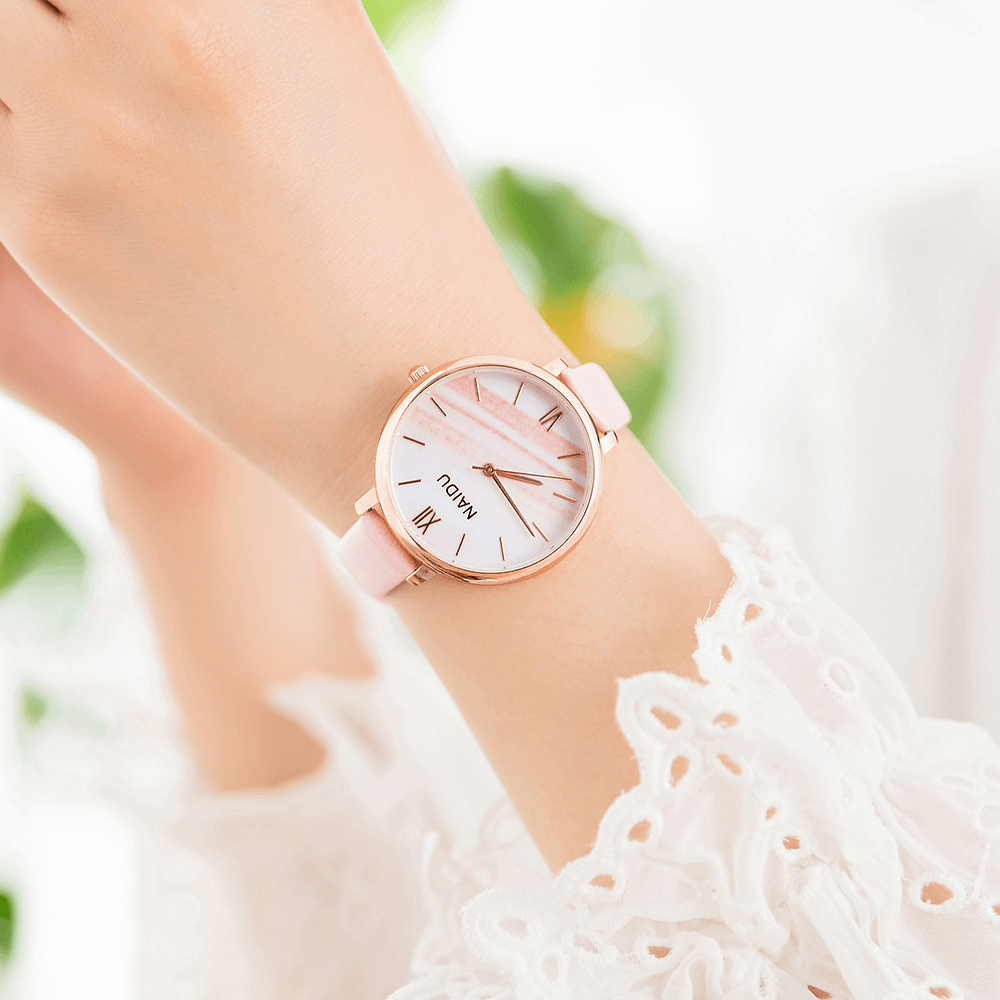 JY065 Fashion Elegant Design Roman Number PU Leather Strap Ladies Wristwatches Quartz Watch - MRSLM