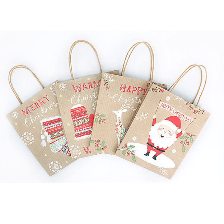 Christmas Kraft Paper Santa Gift Bag Candy Chocolate Cookies Bag Merry Christmas Decorations - MRSLM