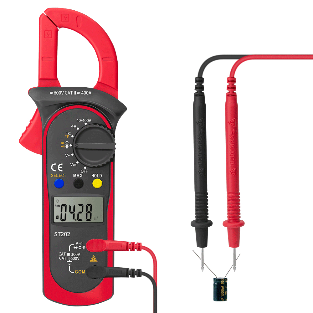 ANENG ST202 Digital Clamp Multimeter Resistance Ohm Transistor Testers Current Voltmeter Lcr Clamp Meter with Temperature - MRSLM