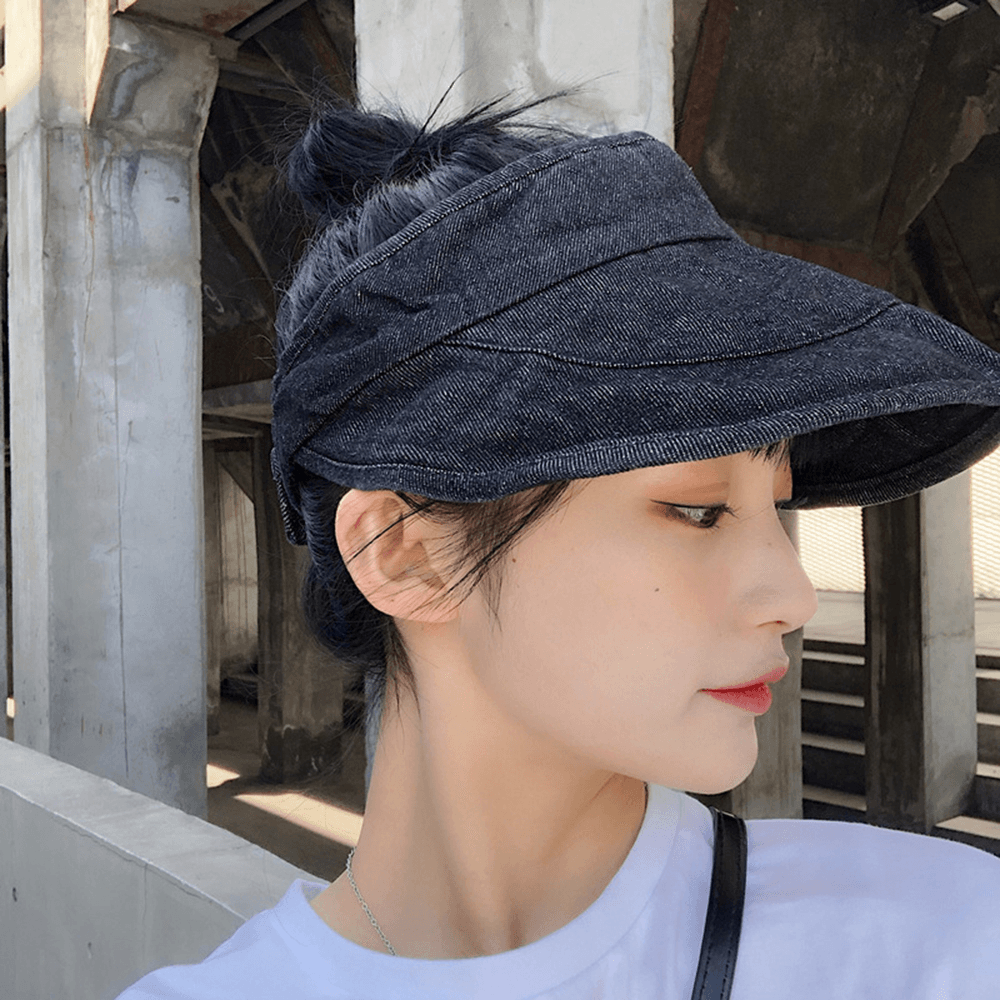 Washed Denim Top Hat Sun Protection Breathable Adjustable - MRSLM