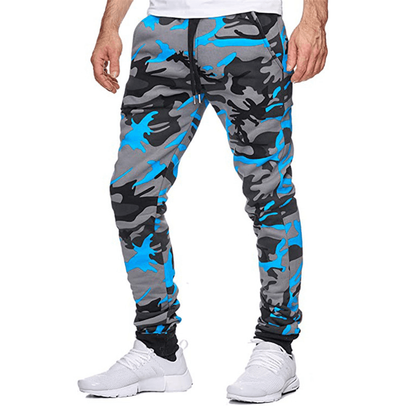 Casual Camouflage Mid-Waist High-Stretch Print Stretch Sports Jogging Pants - MRSLM