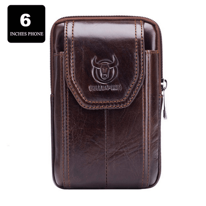 Bullcaptain Bag Men Genuine Leather Loop Belt Phone Bag - MRSLM