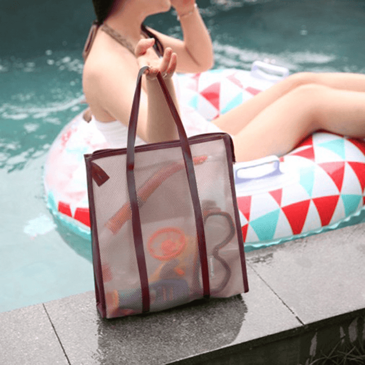 Honana HN-174 Waterproof PVC Bathroom Cosmetic Bags Swimming Net Travel Makeup Transparent Storage Bag - MRSLM