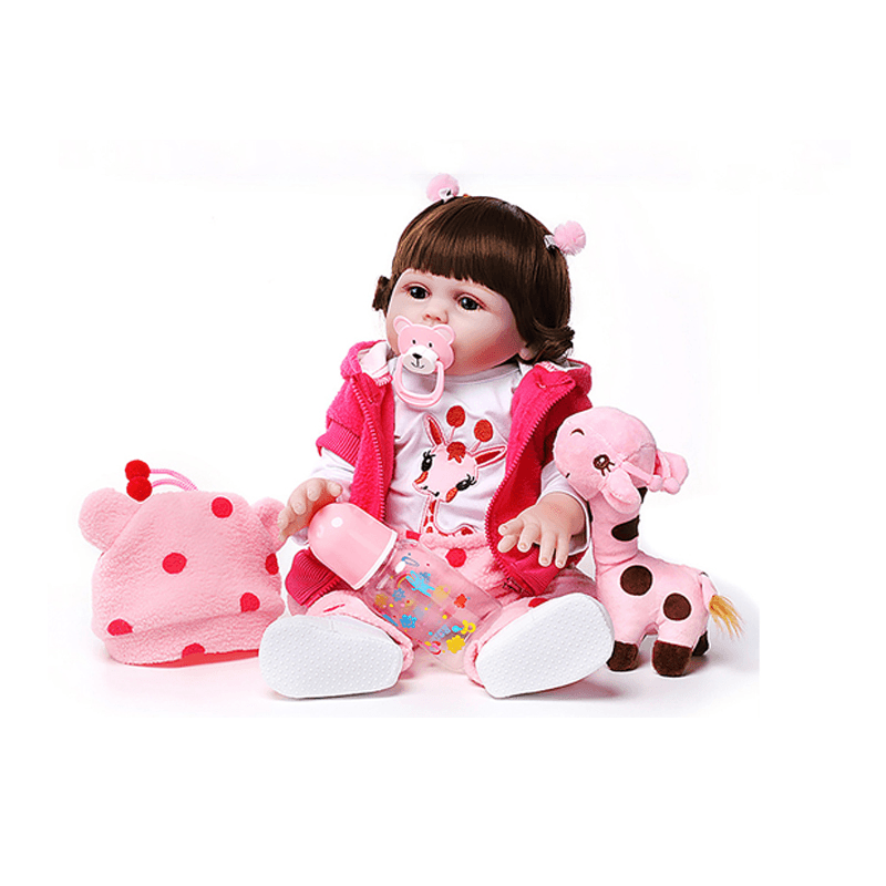 Lifelike Newborn Dolls Curly Hair Doll Handmade Silicone Dolls Sleeping Doll Children'S Toys Gifts - MRSLM