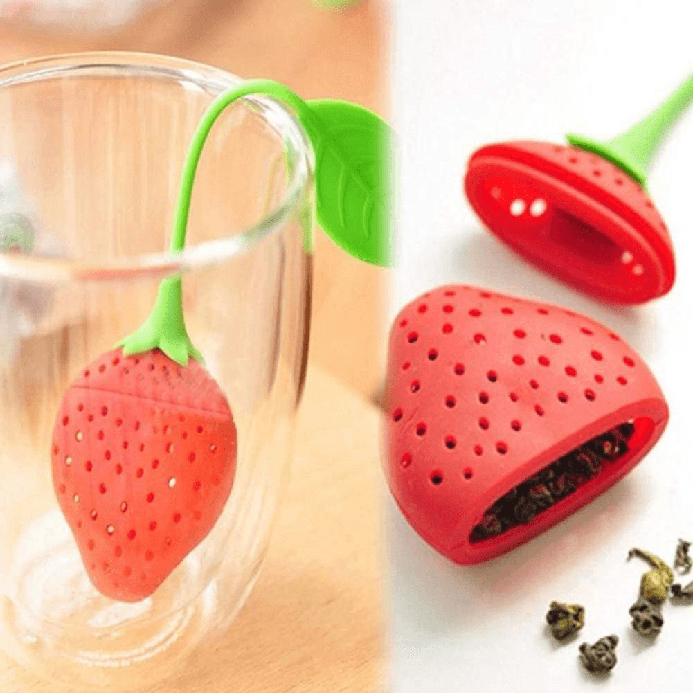 Strawberry Tea Strainer Tea Bags Silicone Loose-Leaf Tea Infuser Filter Diffuser Fun Cartoon Tea Accessories - MRSLM