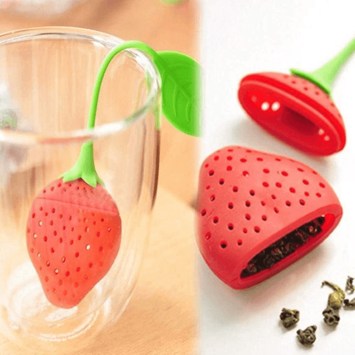 Strawberry Tea Strainer Tea Bags Silicone Loose-Leaf Tea Infuser Filter Diffuser Fun Cartoon Tea Accessories - MRSLM