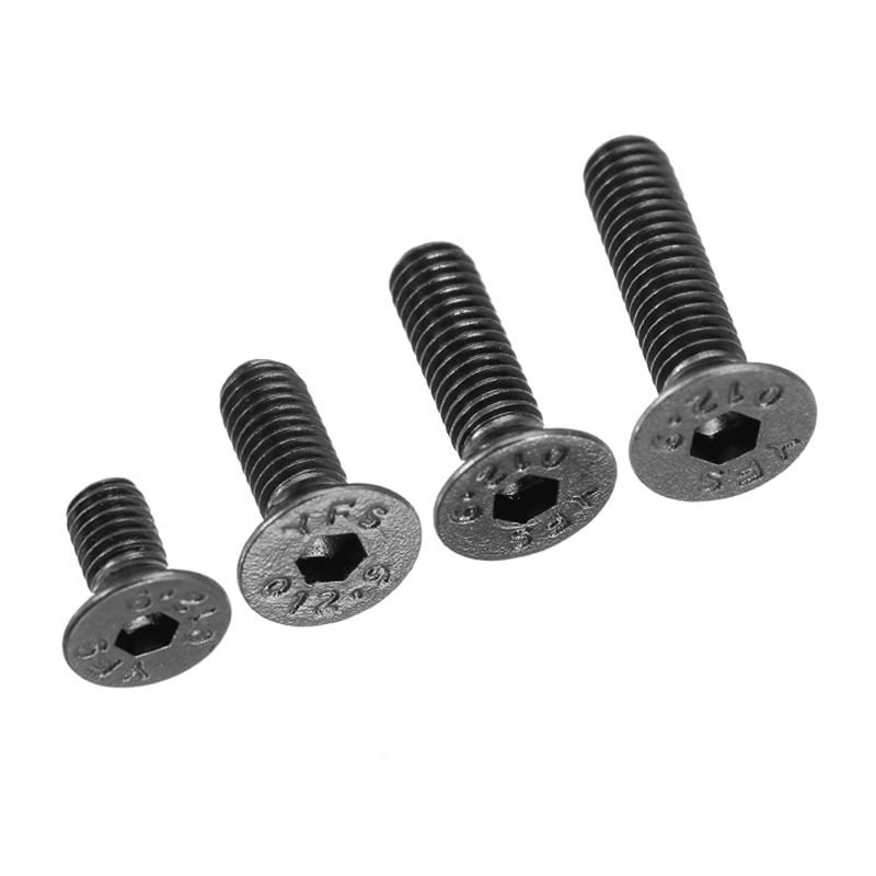 Suleve™ M3ASH4 10Pcs M3 Hex Countersunk Flat Head Screws Alloy Steel Titanium Plated 12.9 Grade - MRSLM