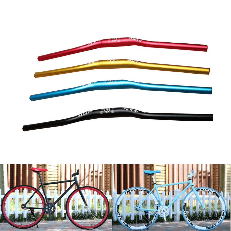 620Mm Dia. 31.8Mm Aluminium Alloy Ultra Lightweight Bicycle Mountain Bike Handlebar Flat Riser Bar for Fixed Gear Bikes - MRSLM