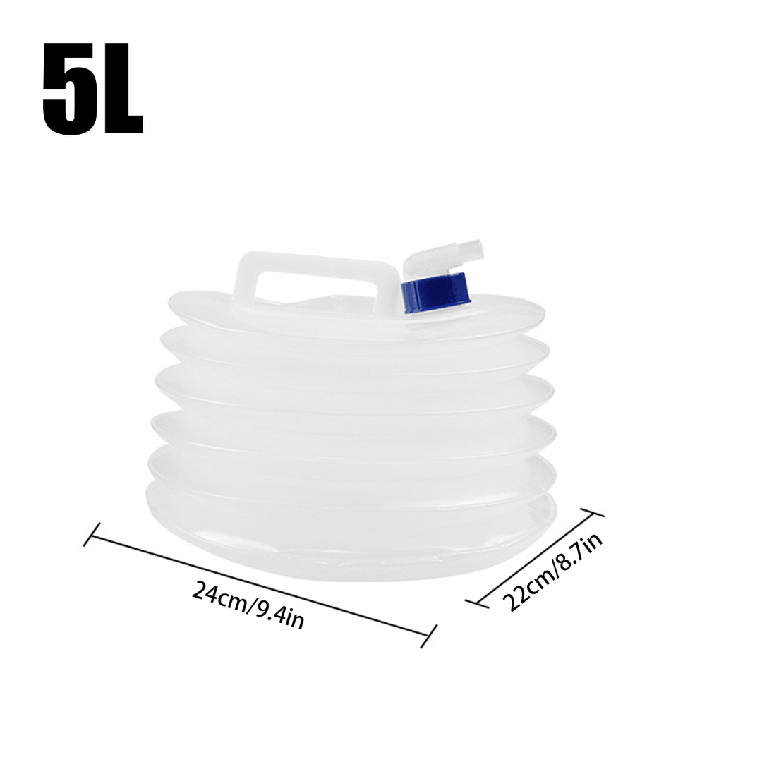 5/10/15L Foldable Water Container Food Grade PE Camping Water Bottle Multifunction Telescopic Storage Water Bag - MRSLM