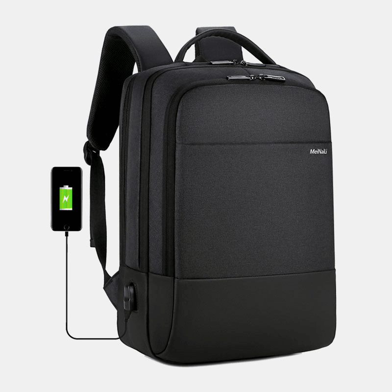 Men Large Capacity Waterproof USB Charging 15.6 Inch Laptop Bag Business Outdoor Backpack - MRSLM