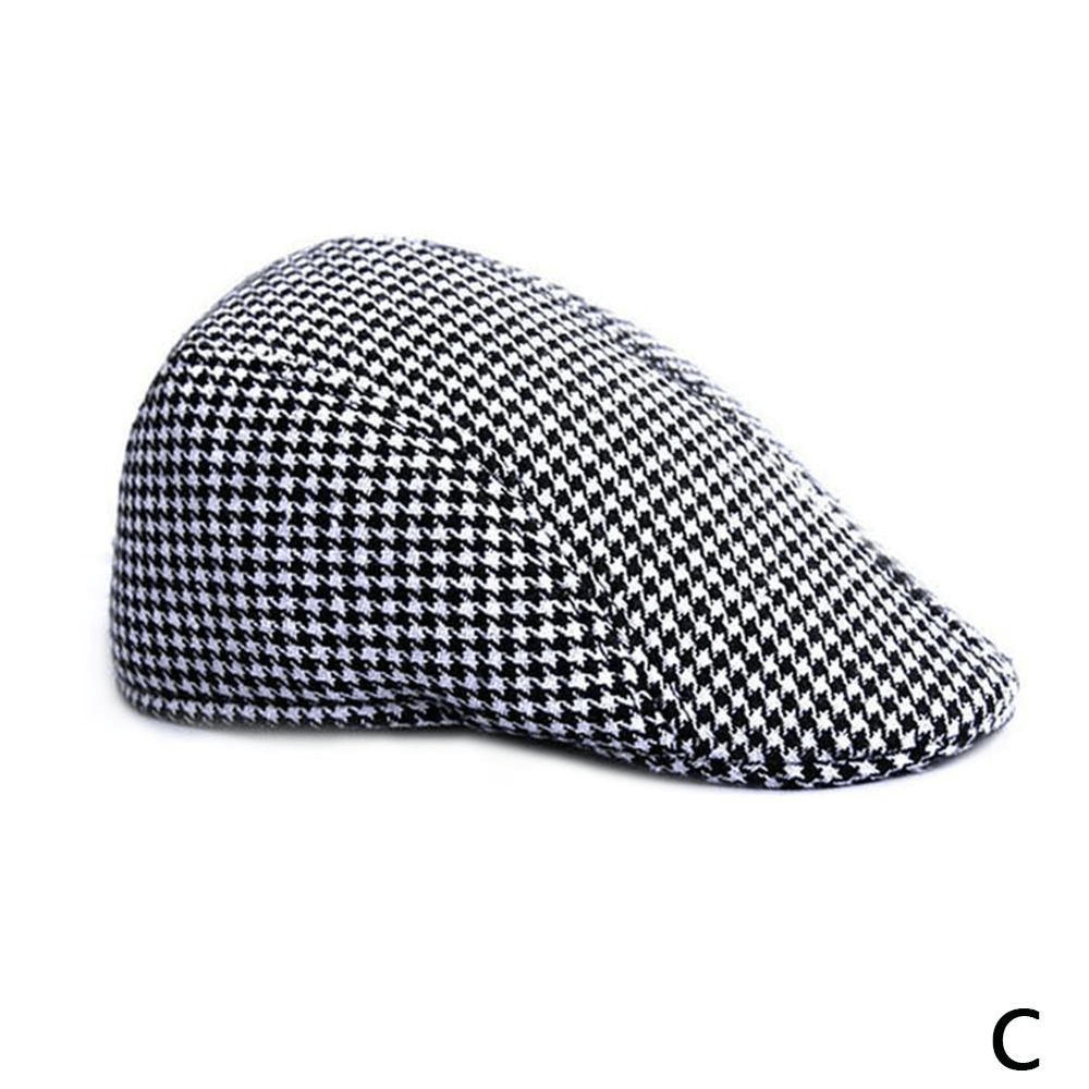 Grid Parent-Child Woolen Beret Casual Houndstooth Hat - MRSLM