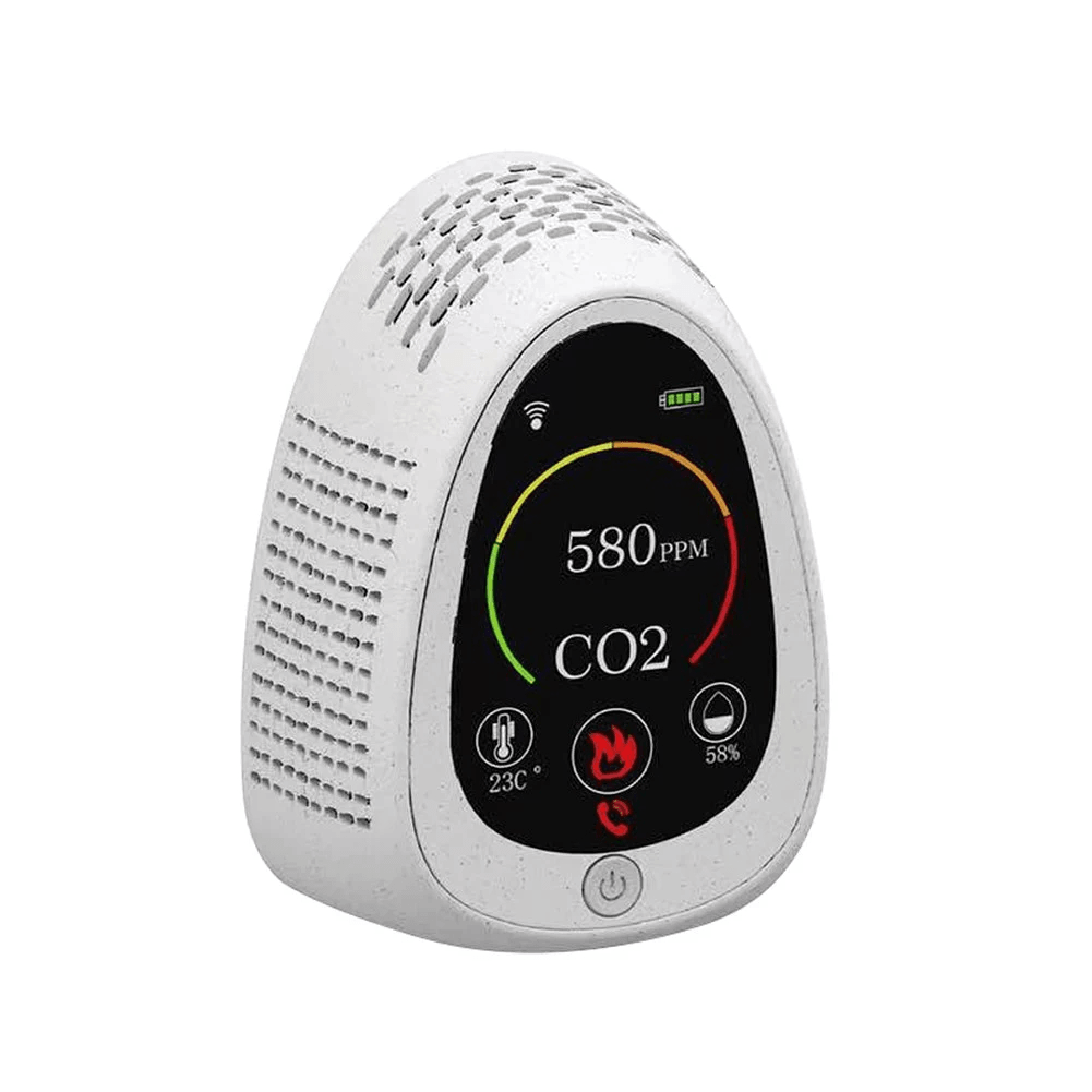 Indoor Portable CO2 Detector Multifunctional Thermohygrometer Home Air Detector Intelligent Air Quality Analyzer Household Air Pollution Monitor - MRSLM